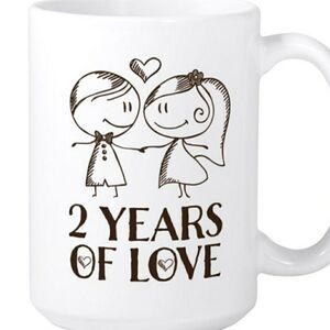 MugsBySandy, Coffee mug 15 oz, Years of love Anniversary mug.